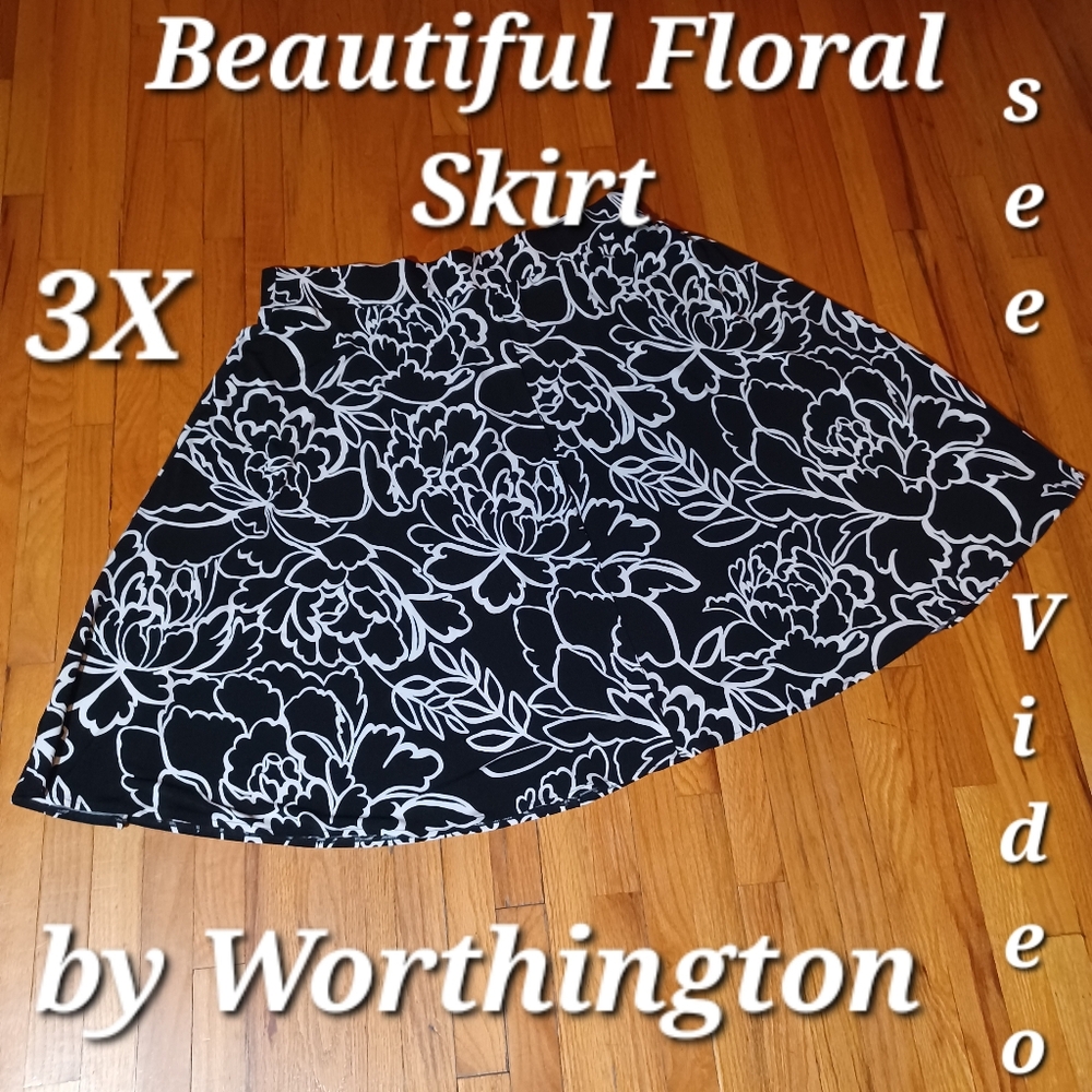 🌟 Worthington Black with White Outlined Flowers